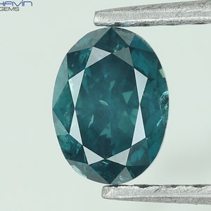 0,38 CT ovaal geslepen verbeterde groenachtig blauwe diamant Een prachtig middelpunt voor je verlovingsring diamanten sieraden TFS-217