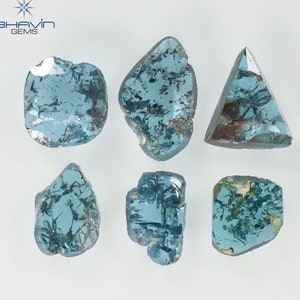 1.57 CT/6 Pcs, Uncut Shape, Blue Color, Natural loose Diamond, Wedding Ring, Pendant, Earring, Jewelry, TPO-10
