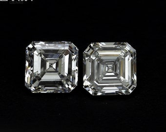 0.20 CT/2 Pcs Asscher Diamond White (G+) Color Natural loose Diamond Gifts for Diamond Jewelry Engagement Diamond Ring BGAS-1