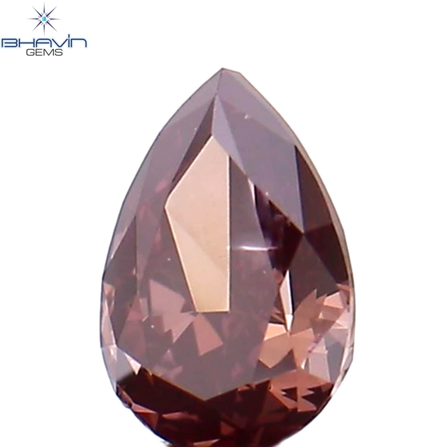 Diamant Rose Naturel En Forme De Poire 0,38 Ct - Couleur Purple Pink, Clarté I3, Brut Poli, 100% Naturel