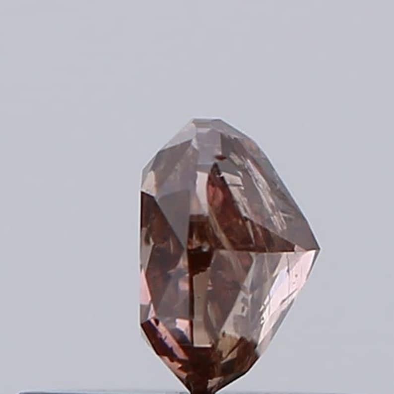 DVB9 0.40 CT 4.24 mm x 4.01 mm x 2.74 mm Cushion Modified Brilliant Shape Natural Fancy Deep Pink-Brown GIA Certified Diamond SKU