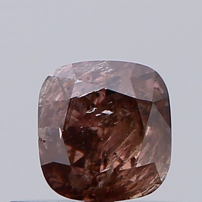 DVB9 0.40 CT 4.24 mm x 4.01 mm x 2.74 mm Cushion Modified Brilliant Shape Natural Fancy Deep Pink-Brown GIA Certified Diamond SKU