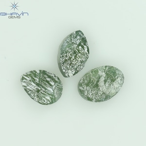 1,13 CT / 3 Stk ungeschnittene Form Natürlicher Grüner Diamant Ideal zum Fertigen von Exquisitem Verlobungsring Diamantschmuck