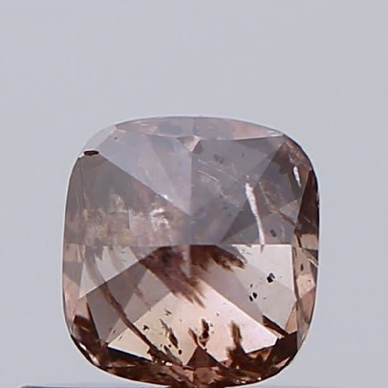 DVB9 0.40 CT 4.24 mm x 4.01 mm x 2.74 mm Cushion Modified Brilliant Shape Natural Fancy Deep Pink-Brown GIA Certified Diamond SKU