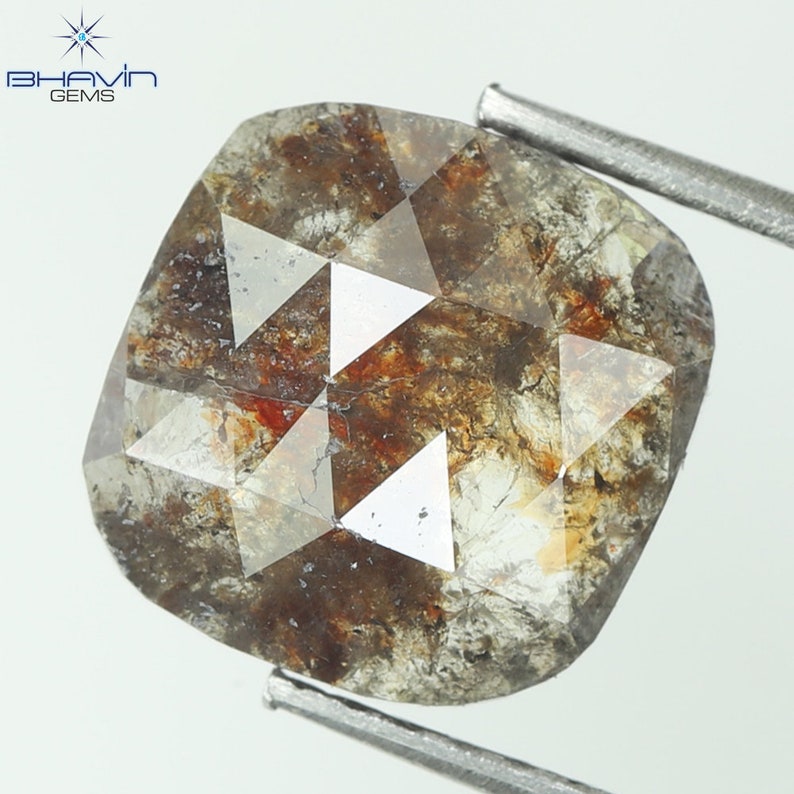 1.46 CT Natural loose Cushion Brown Red Salt And pepper I3 Clarity diamond For Engagement Ring and Wedding Ring Sku:N17-2