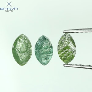 1.04 CT/3 Pcs Marquise Rough Enhanced Blue Diamond Perfect for Dazzling Diamond Rings and Precious Jewelry 4600-48