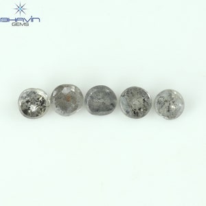 0.55 CT/5 Pcs Uncut Shape Salt And Pepper Color Natural loose Diamond Gifts For Diamond Jewelry Diamond Ring 4600-2