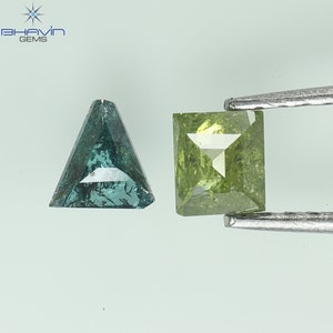 0.47 CT/2 Pcs, Square-Triangle Diamond, Natural loose diamond, Green-Blue Color, Gifts, Rings, Diamond, Jewelry, Diamond Ring, N5T-244