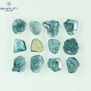0.84 CT/12 PCS Slice Diamond Blue Color Natural Loose Diamond Gifts Diamond Jewelry Necklace Bracelet Ring TPO-23
