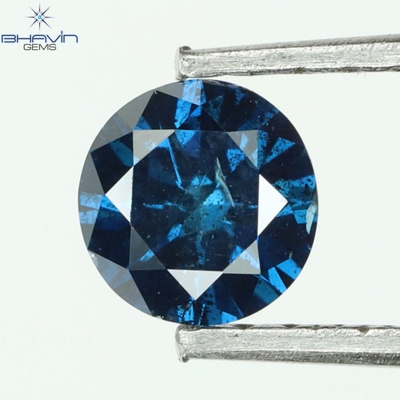 Buy CT Round Shape Natural Loose Diamond Blue Color I1