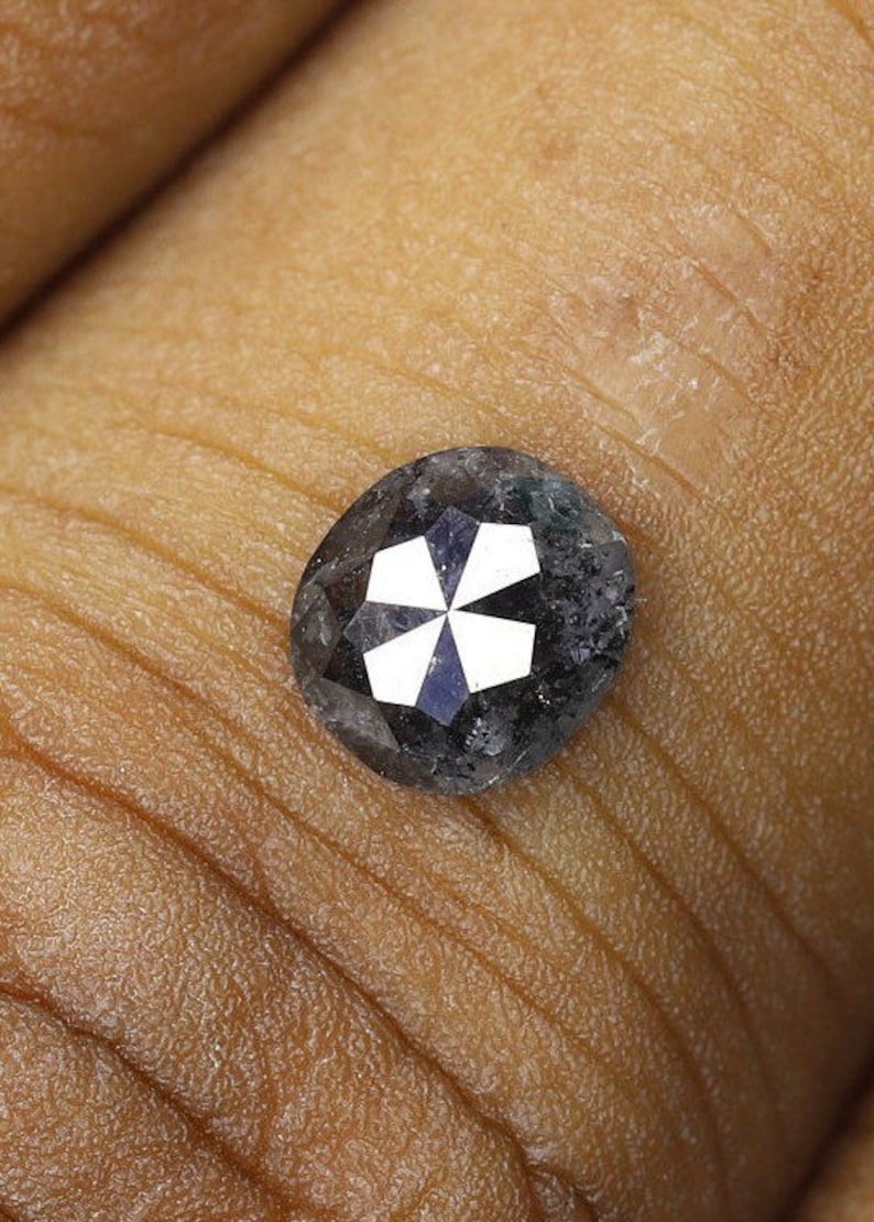 0.60 CT 5.66mm\u00d75.14mm\u00d72.17mm Oval Shape Natural Salt And Pepper Diamond For Engagement Ring and Wedding Ring Sku:N6OV13