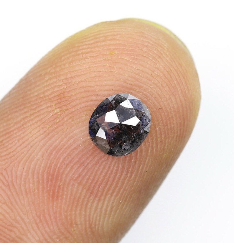 0.60 CT 5.66mm\u00d75.14mm\u00d72.17mm Oval Shape Natural Salt And Pepper Diamond For Engagement Ring and Wedding Ring Sku:N6OV13