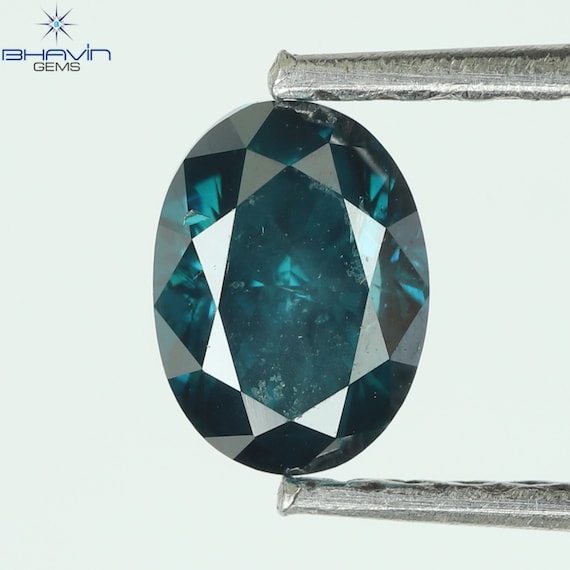 0.52 CT オーバルグリーンブルーダイヤモンド、ルース天然ダイヤモンド 