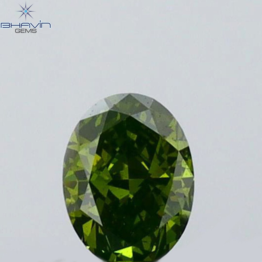0.17 CT オーバルカットエンハンスドグリーンダイヤモンドクラフトは