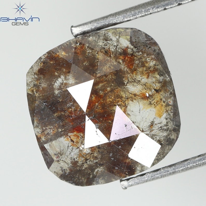 1.46 CT Natural loose Cushion Brown Red Salt And pepper I3 Clarity diamond For Engagement Ring and Wedding Ring Sku:N17-2