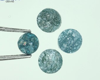 1.04 CT/4 Pcs Round Rough Blue Diamond - A Natural Gift for Your Exquisite Diamond Jewelry and Rings 4600-25