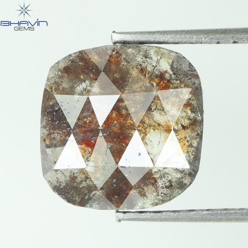 1.46 CT Natural loose Cushion Brown Red Salt And pepper I3 Clarity diamond For Engagement Ring and Wedding Ring Sku:N17-2