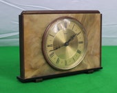 1960 39 s Metamec Art Deco Style Mantle Clock - Working Hand Wind - Metamec Made in England