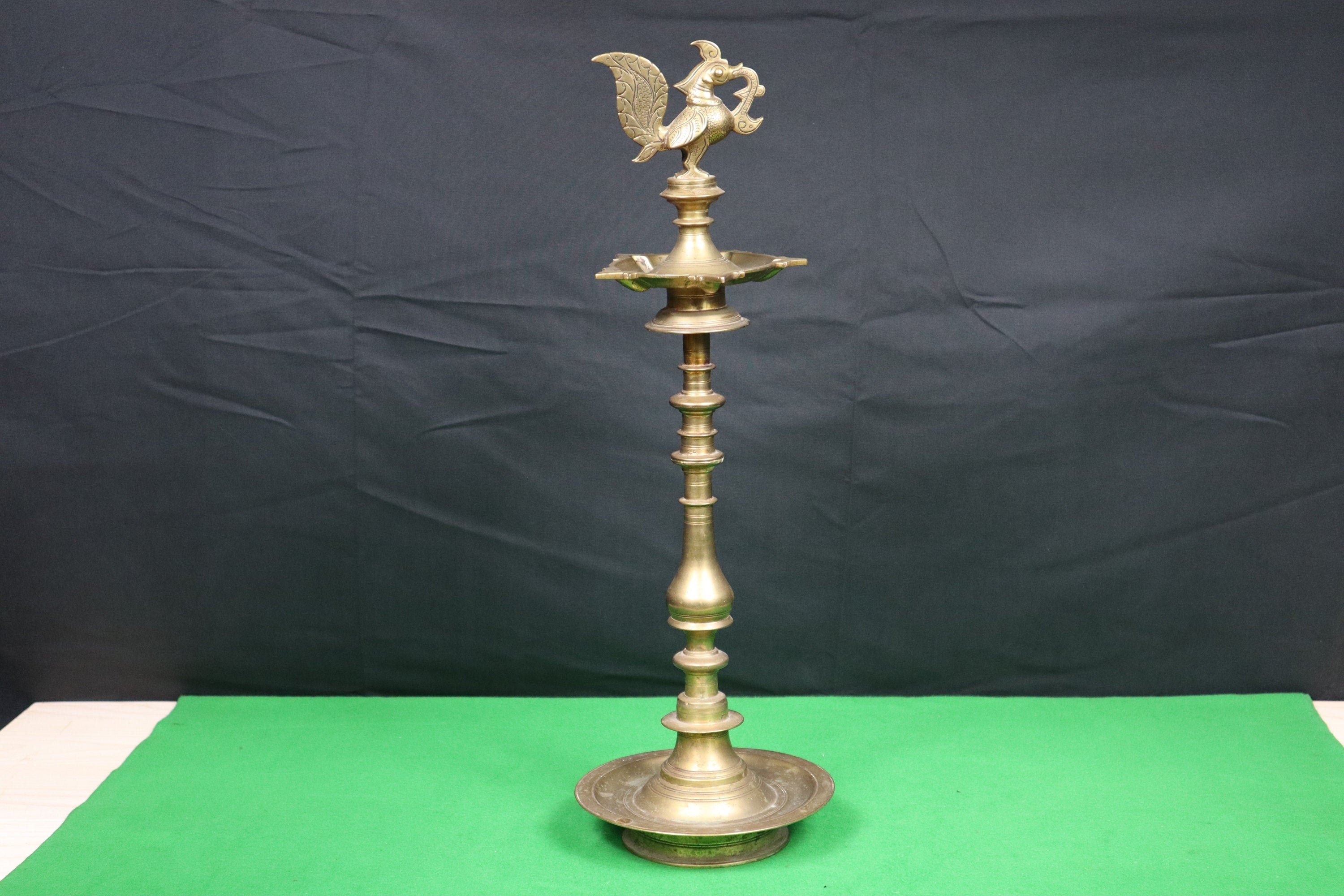Large Indian Brass Ashtray Stand Ornate Brass Ashtray with Etsy