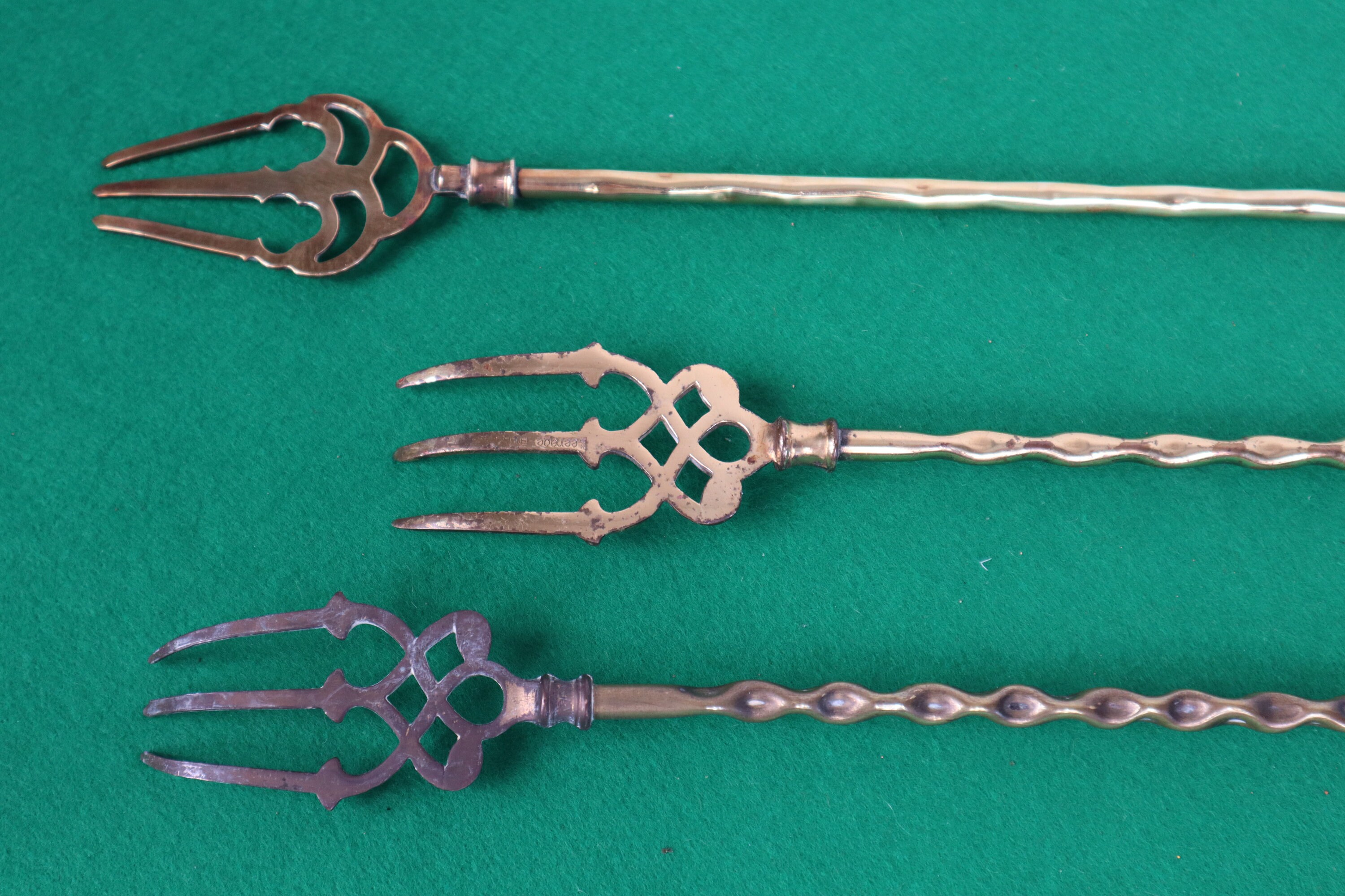 Set of x3 Vintage Brass Toasting Forks Made in England Etsy