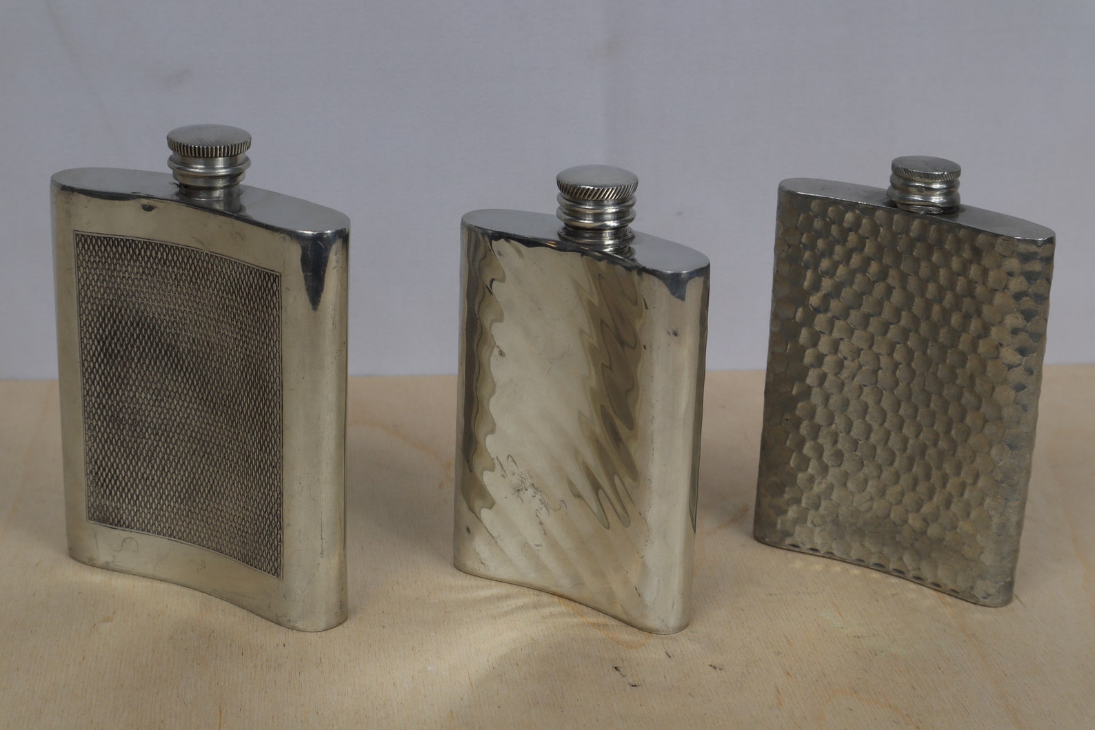 X3 English Pewter Hip Flasks Sheffield Mint Alchemy Pewter Etsy