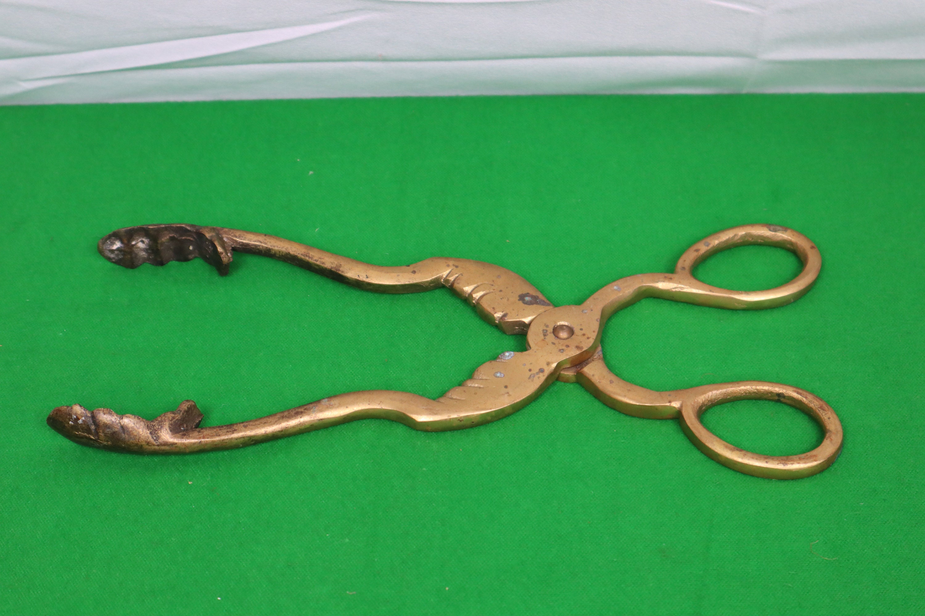 Heavy Duty Brass Coal Tongs Large Vintage Brass Fire Tongs Etsy
