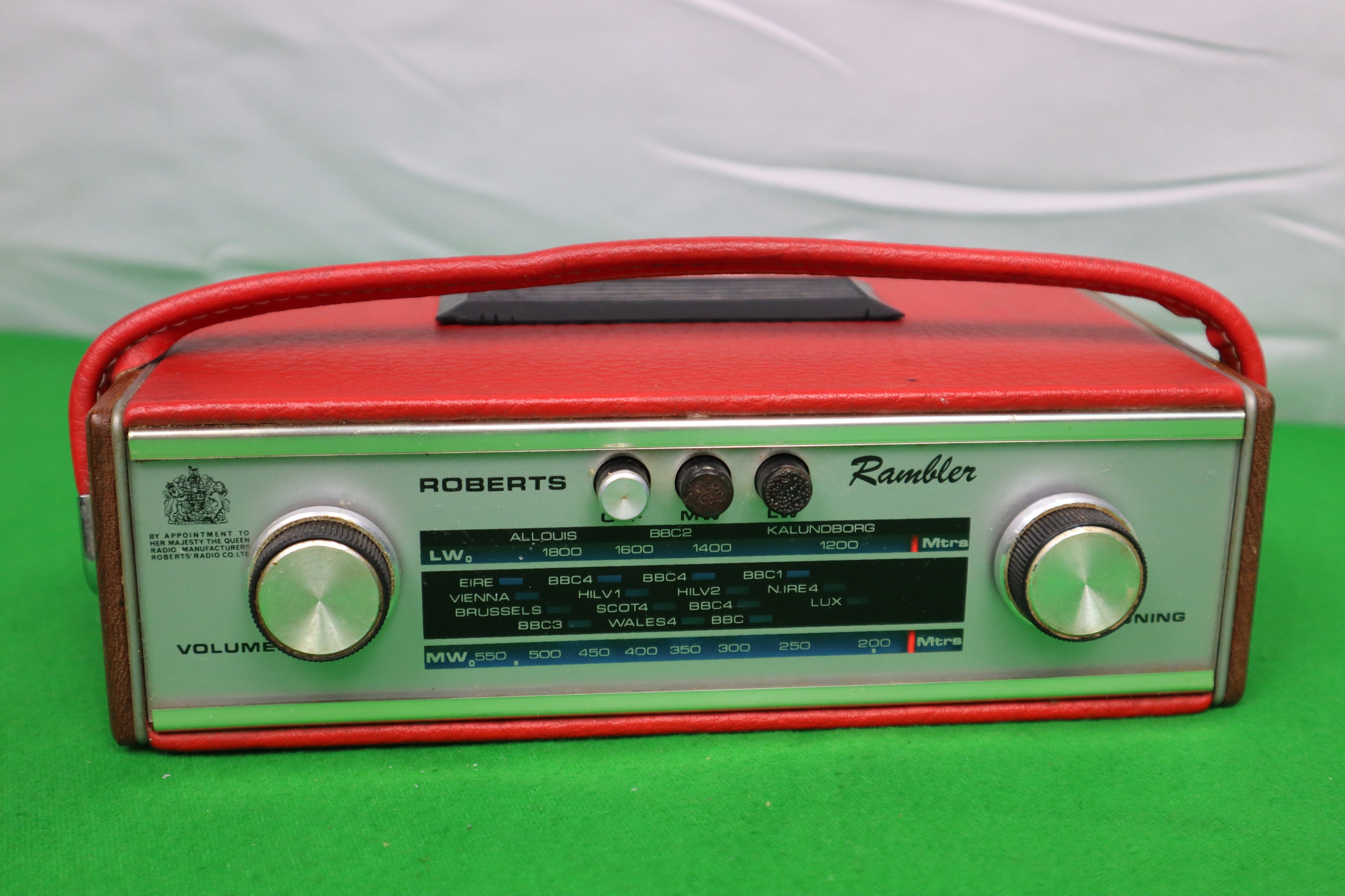 Vintage Roberts Rambler Radio Red Leather and Teak Roberts Etsy