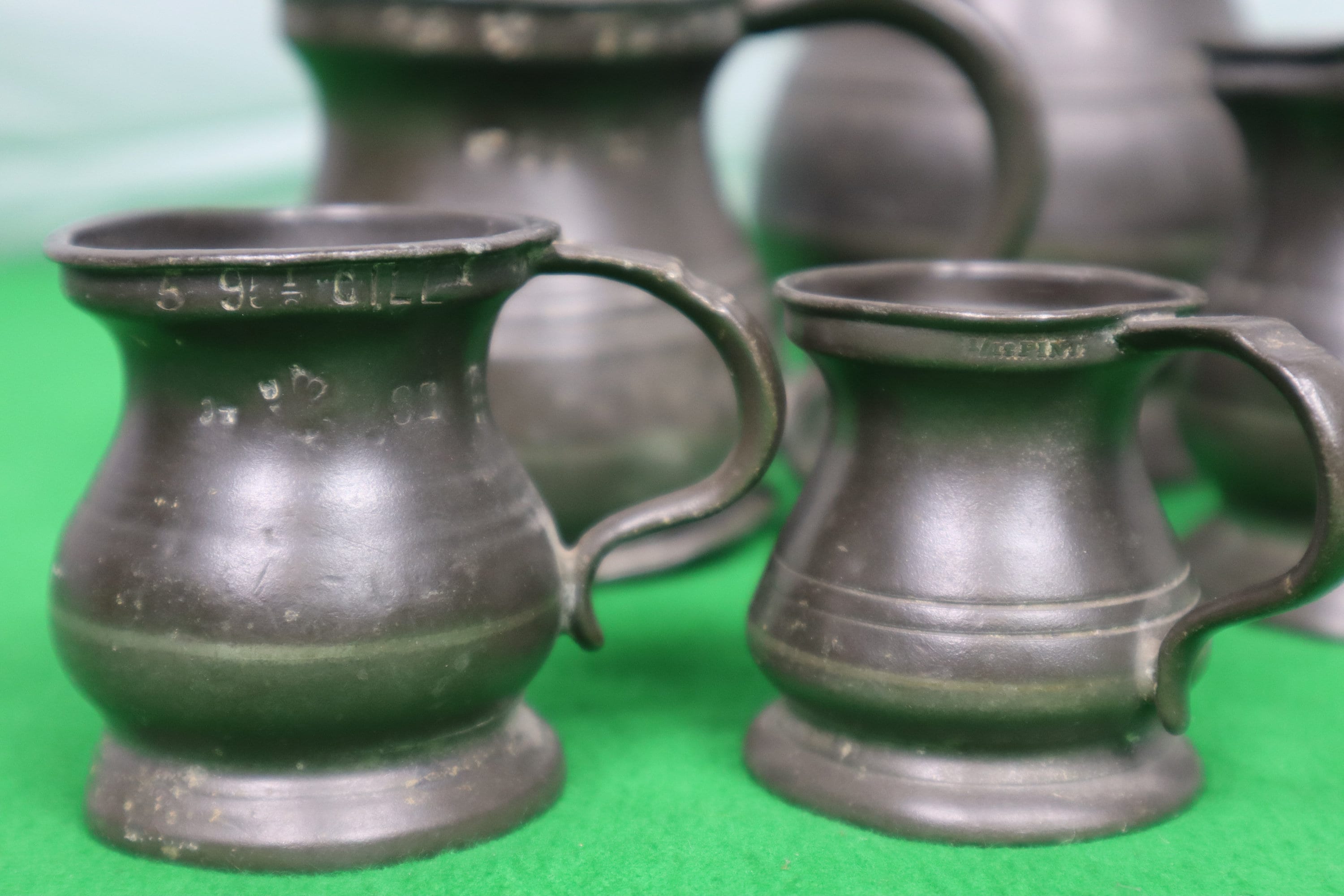1800's English Pewter Measuring Cups by James Yates of Etsy