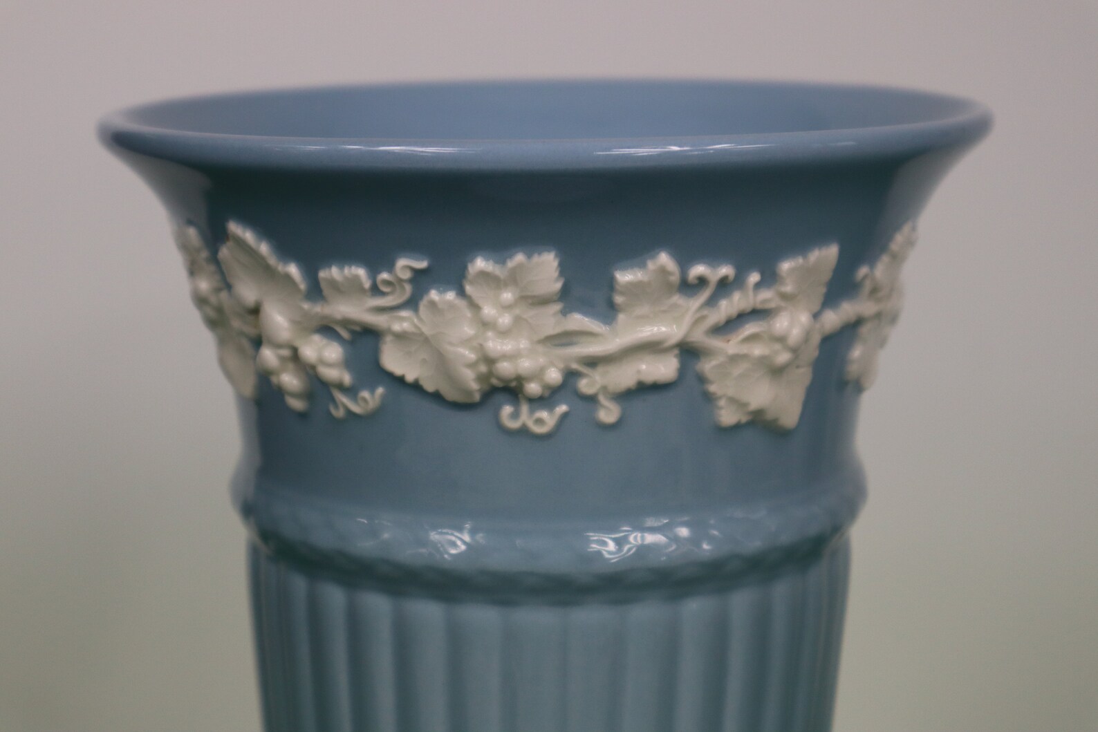 Large Wedgwood Queensware Vase Pale Blue and White Vintage Etsy
