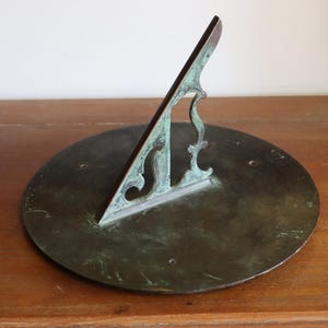 1756 English Solid Bronze Sundial by Henry Wood - Large 13&quot; Georgian Bronze Sundial dated 1756