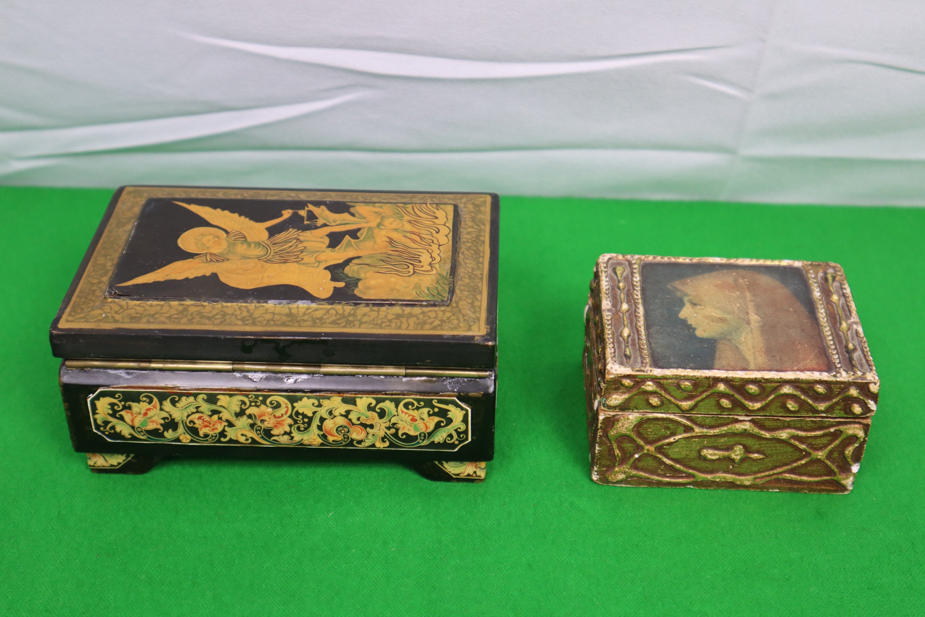 Pair of Religious Jewelry Boxes Russian Hand Painted and Etsy