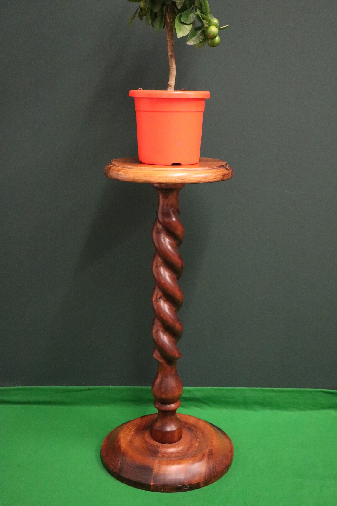 Solid Wood Barley Twist Plant Stand 25 inch High Hand Made Etsy
