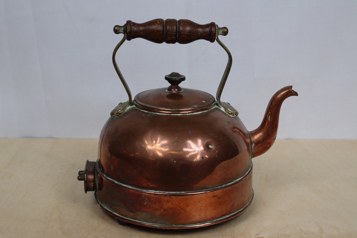 Vintage Electric Copper Kettle by REVO Brass and Wood Handle Etsy
