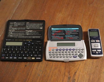 1990's Electronic Organizers and Digital Voice Recorder by Olympus and Sharp - Vintage Personal Organizer