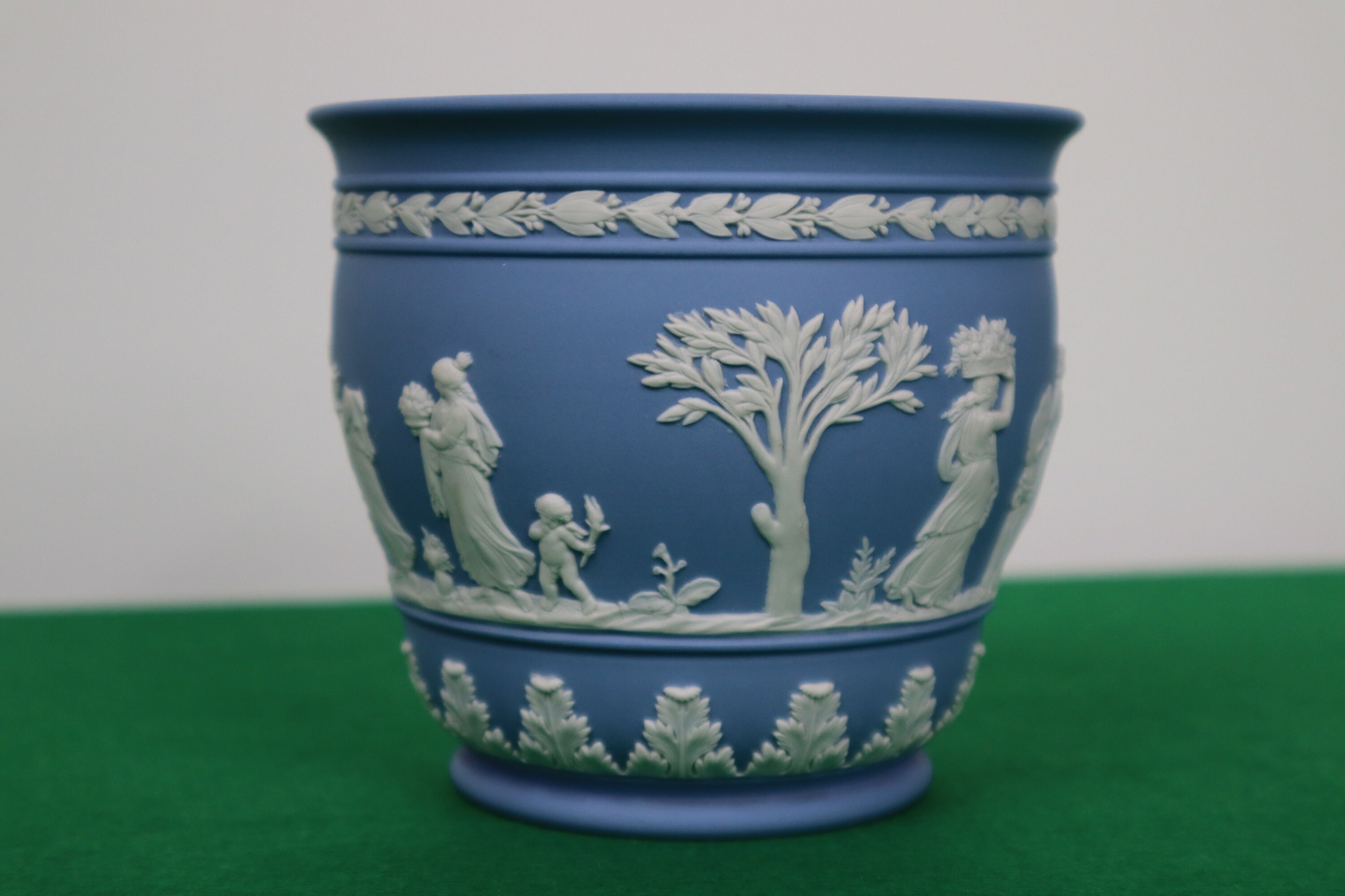 Wedgwood Blue Jasperware Planter Lion Head & Grapevine Etsy
