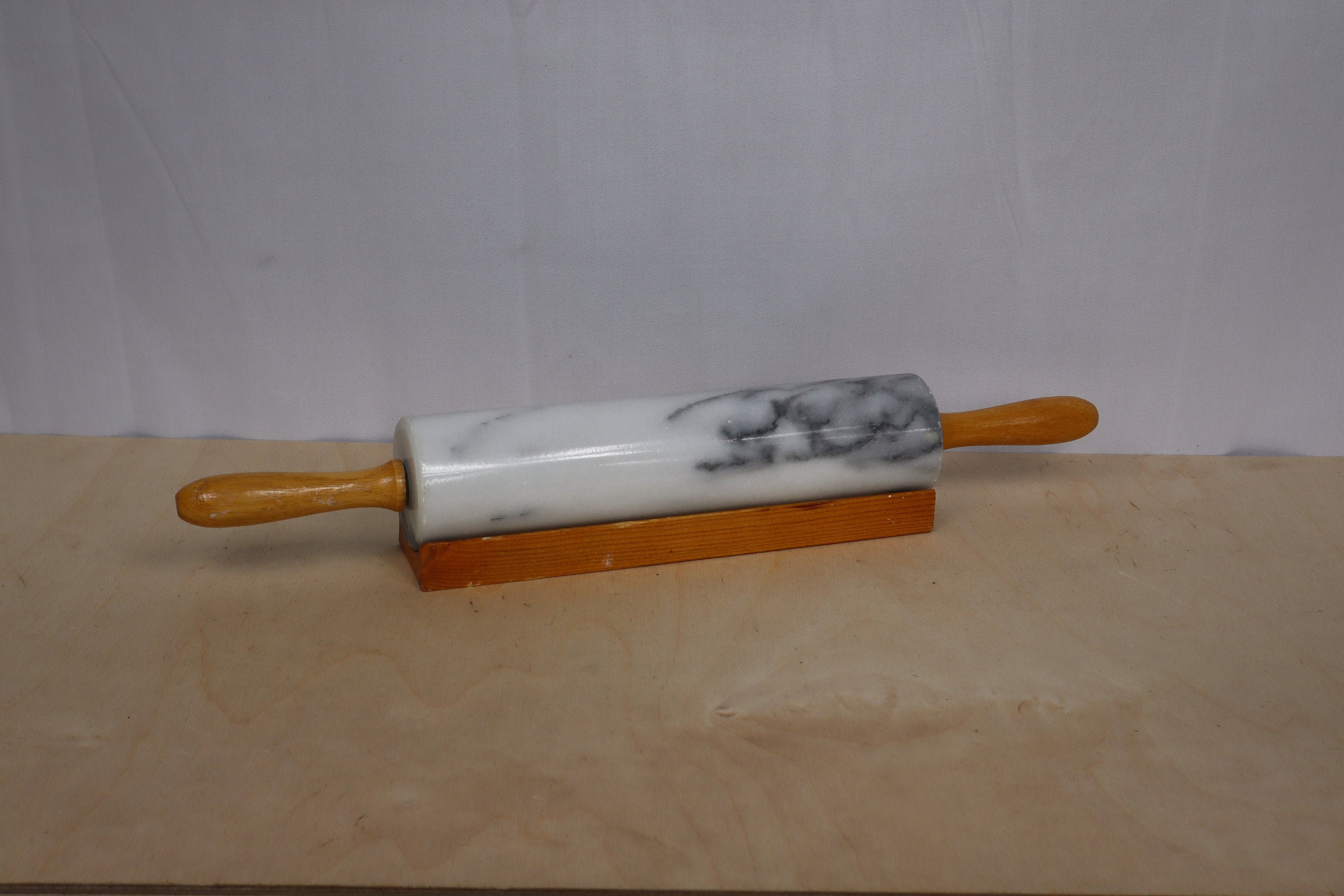 Vintage Marble Rolling Pin on Wood Stand Wood Handle Marble Etsy