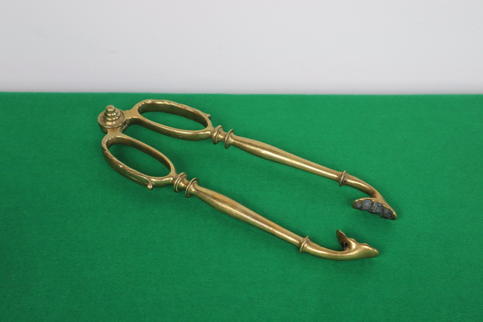 Large Heavy Duty Brass Fire Tongs Vintage Brass Coal or Log Etsy
