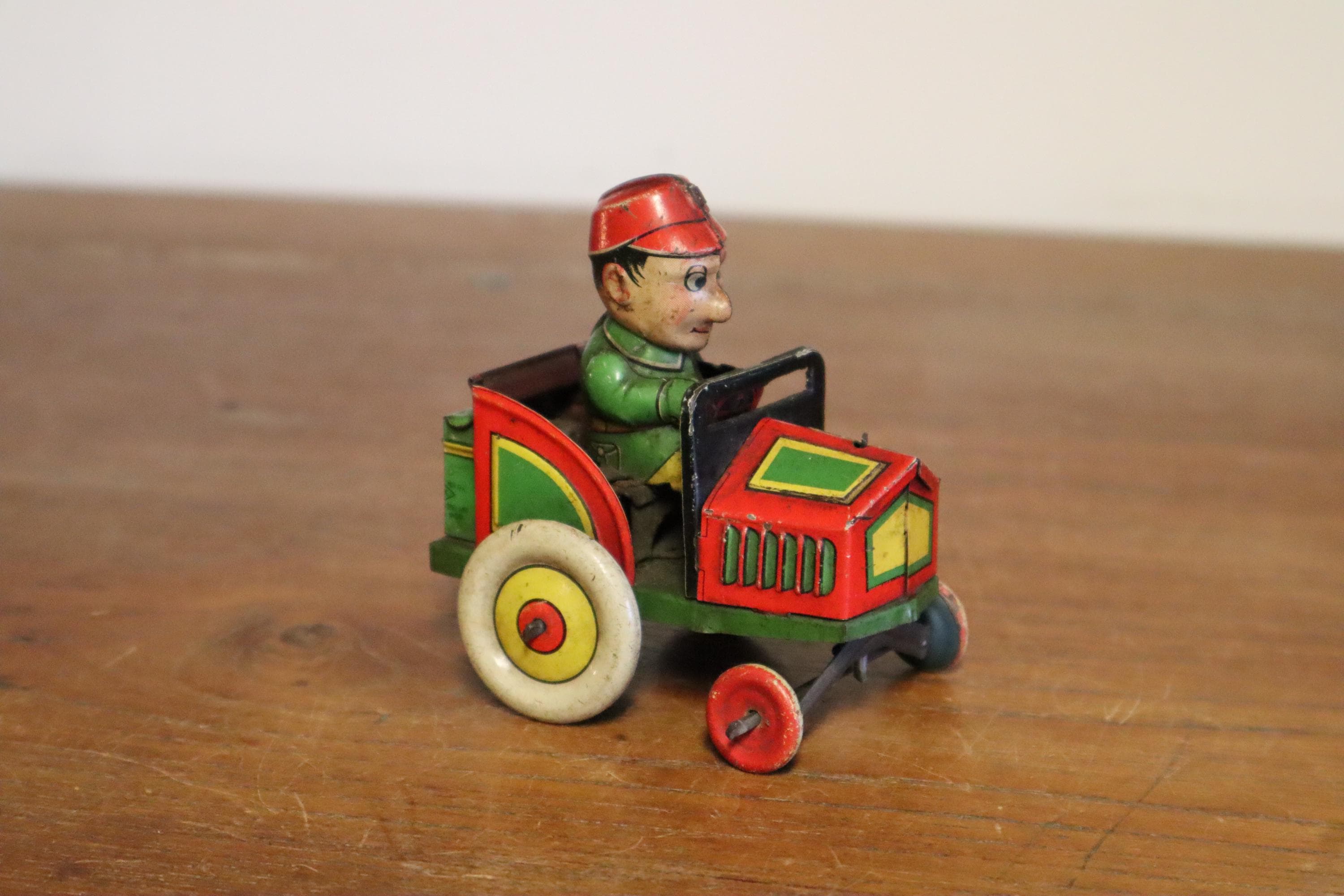Ancienne Voiture En Tôle – Mécanisme à Clé (clockwork), 13,5 Cm, Jouet Vintage
