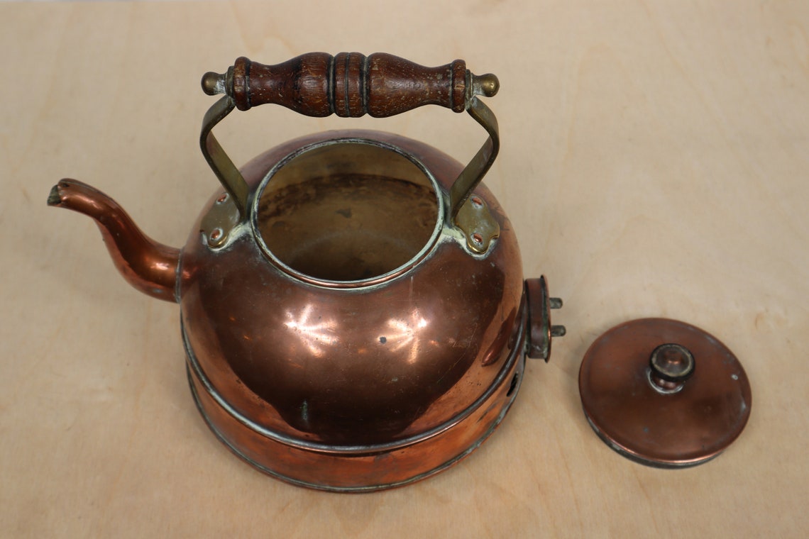 Vintage Electric Copper Kettle by REVO Brass and Wood Handle Etsy