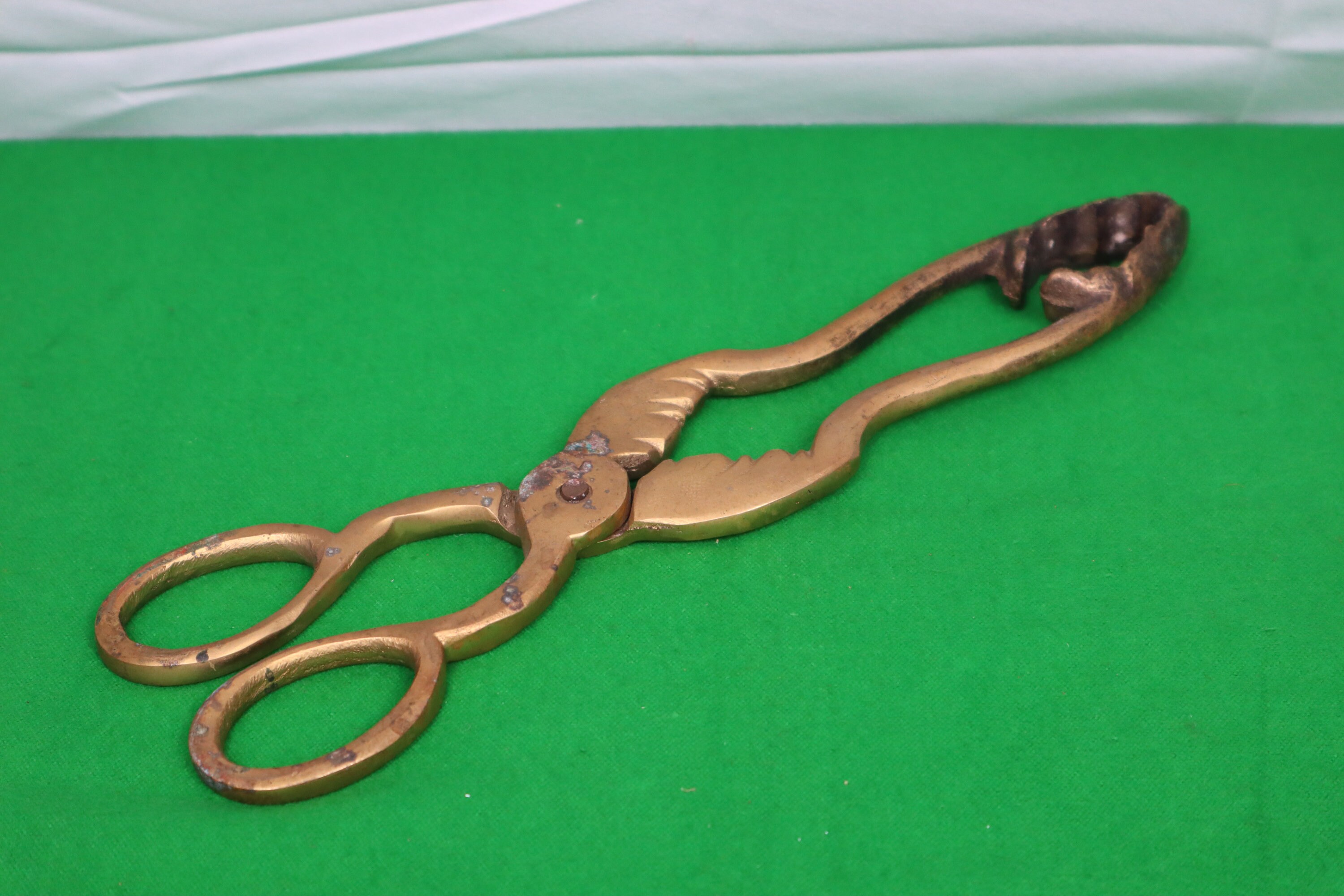 Heavy Duty Brass Coal Tongs Large Vintage Brass Fire Tongs Etsy
