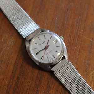 c1970&#39;s Buler Gent&#39;s Watch in Stainless Steel Case with Working Hand-Wind Swiss Movement