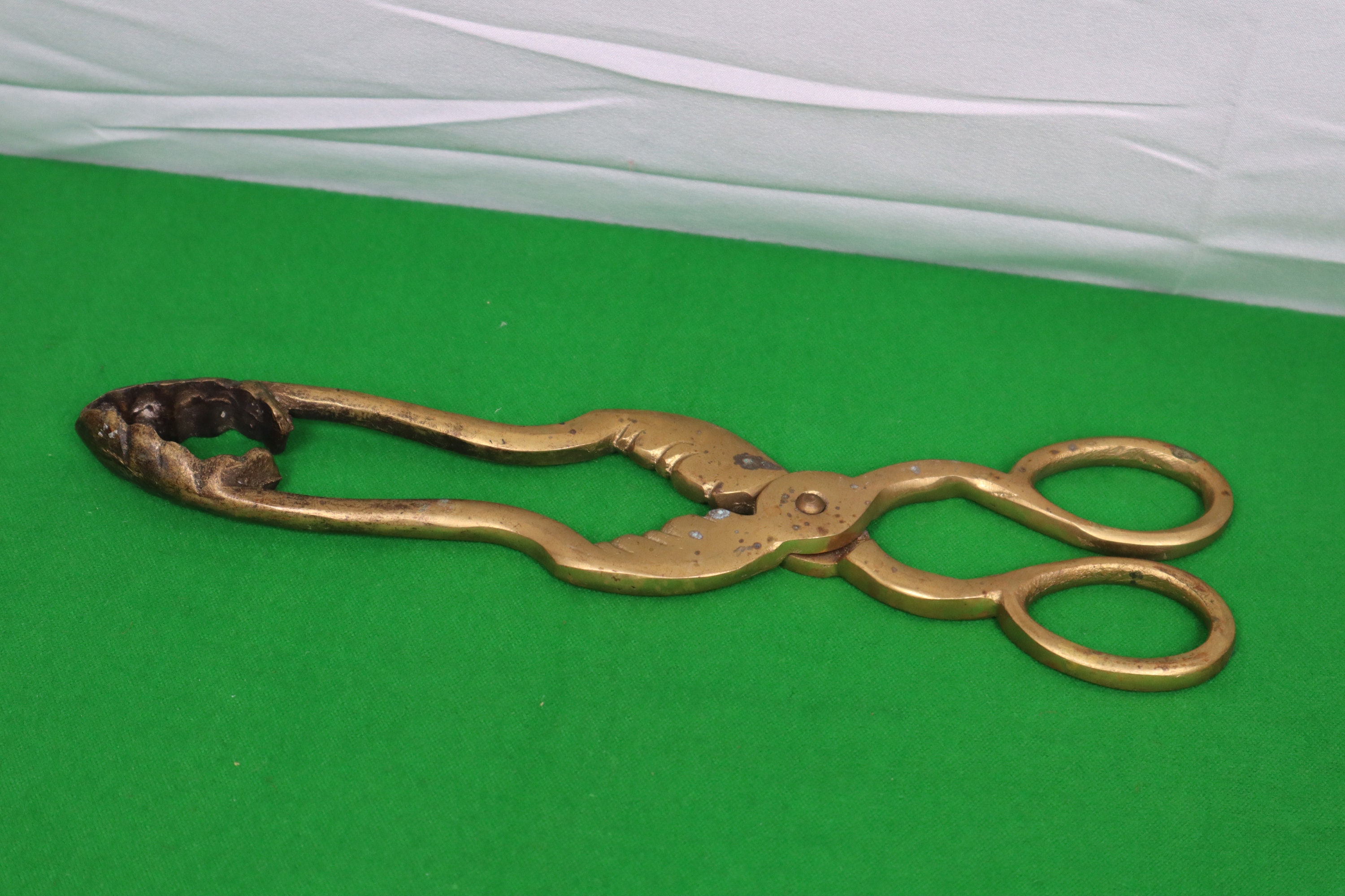 Heavy Duty Brass Coal Tongs Large Vintage Brass Fire Tongs Etsy