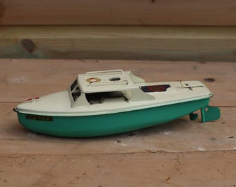 Jaren 60 Sutcliffe Sprite blikken speelgoedboot - gemaakt in Engeland door Sutcliffe