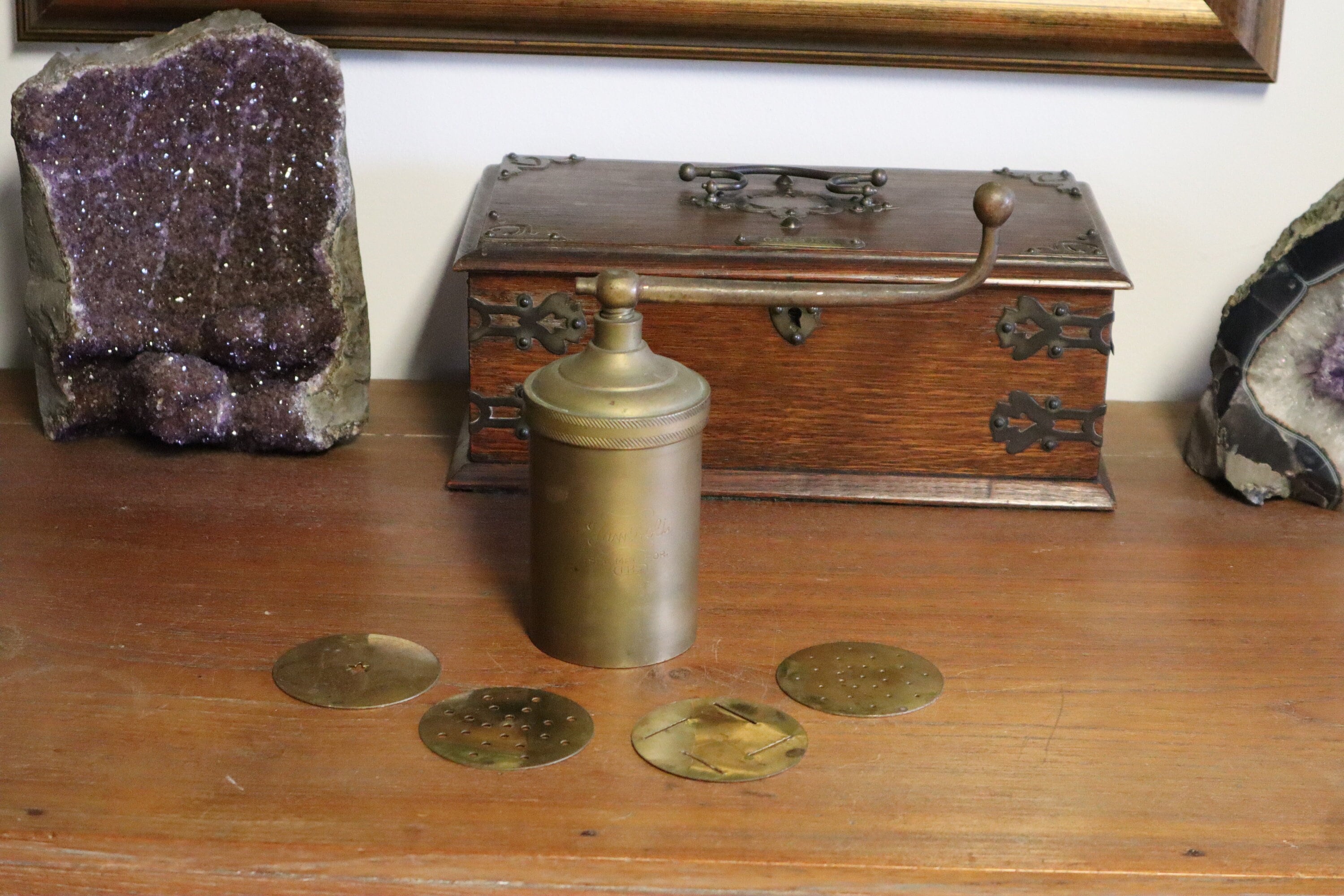 Vintage Jamboli Brass Food Press with x4 Press Cutters / Shapers - JAMBOLI Press