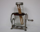 Vintage Rowlway Butter Churn - Large Hand Turn Butter Churn on Stand