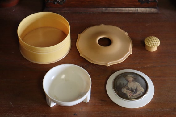 Pair of Early Plastic Vanity / Make-up Containers… - image 3
