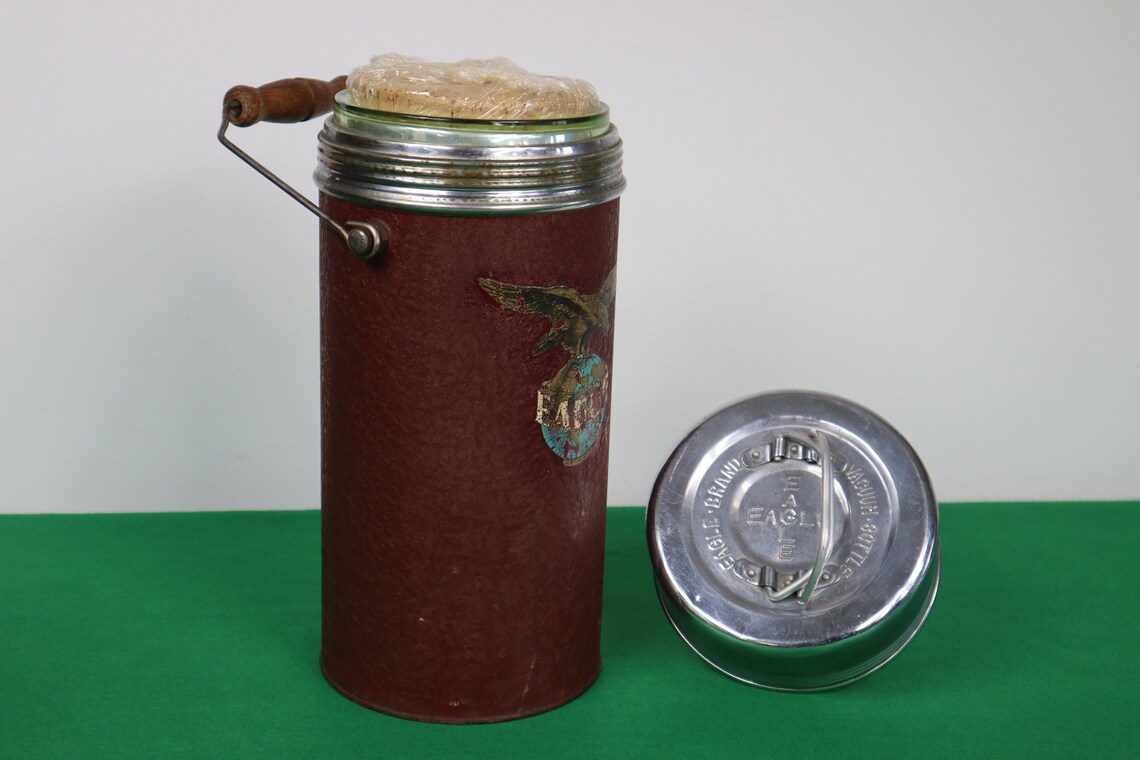 1950's EAGLE Brand Thermos Flask Large Food Flask / Etsy