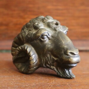 Chinese Bronze Rams Head Figure - Solid Cast Bronze Rams Head / Zodiac Sign