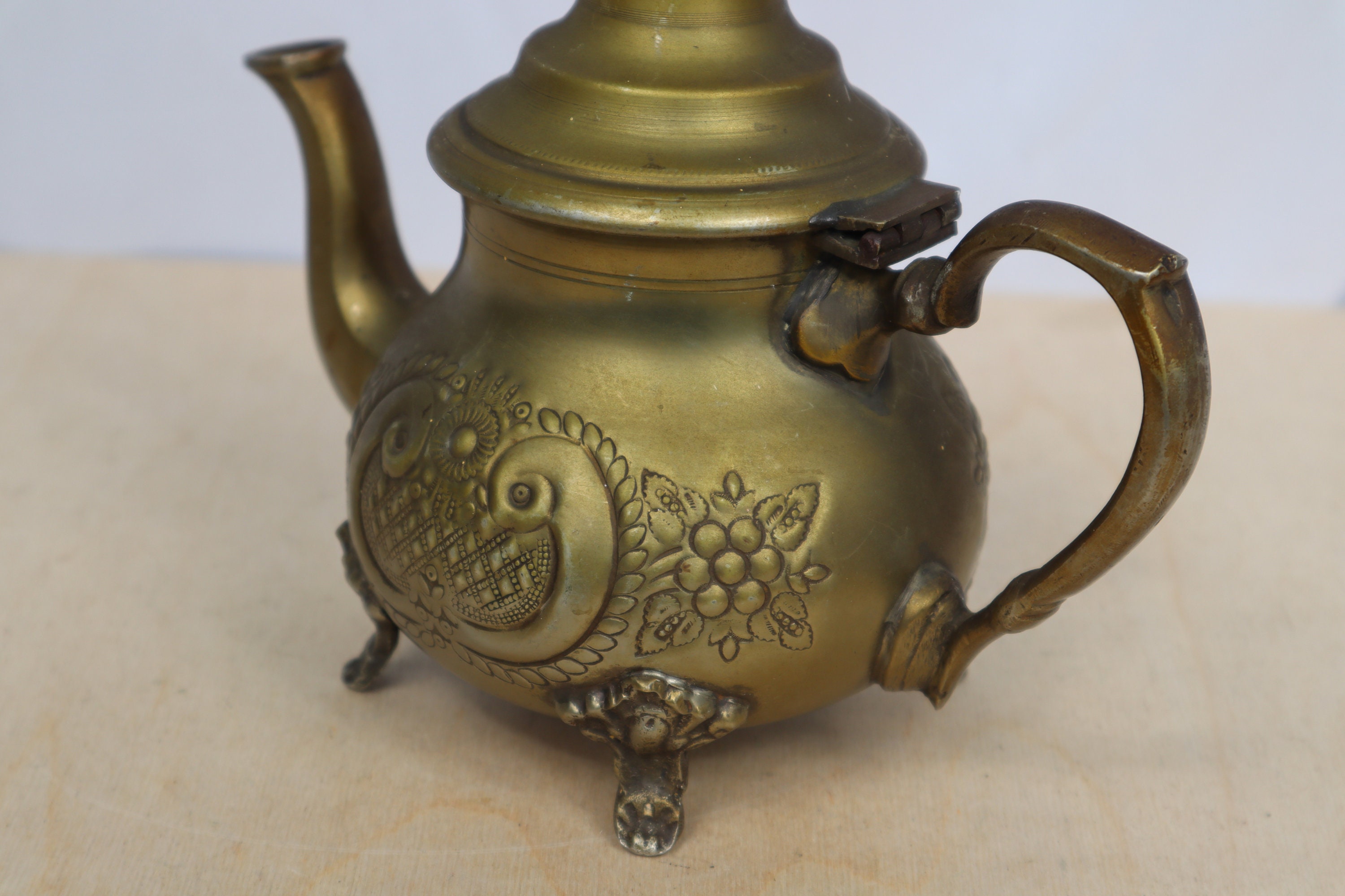 Antique French Brass Teapot Silver Plated / Brass Teapot Etsy