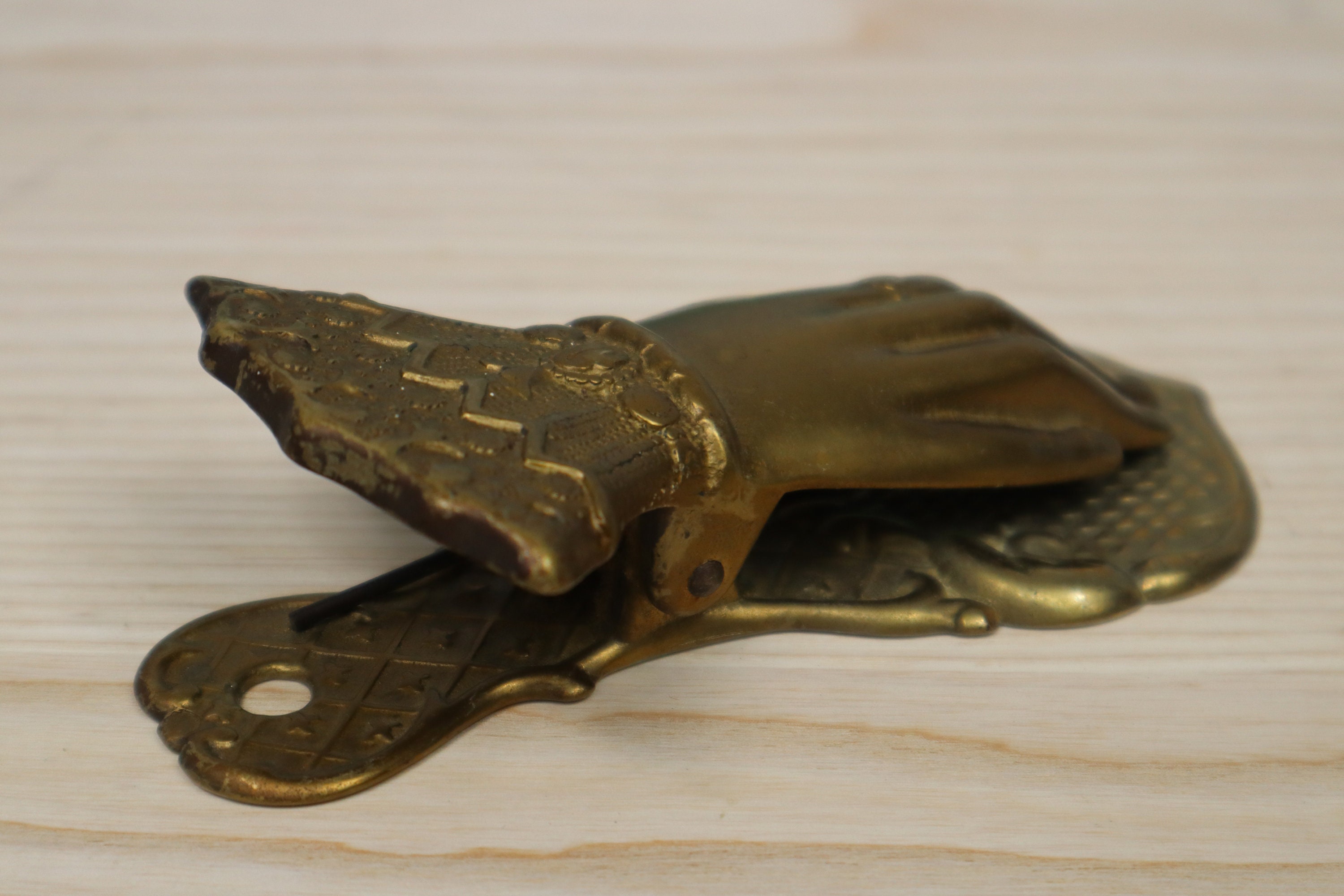 Antique Brass Hand Paper Clip Large 5 Long Victorian Etsy